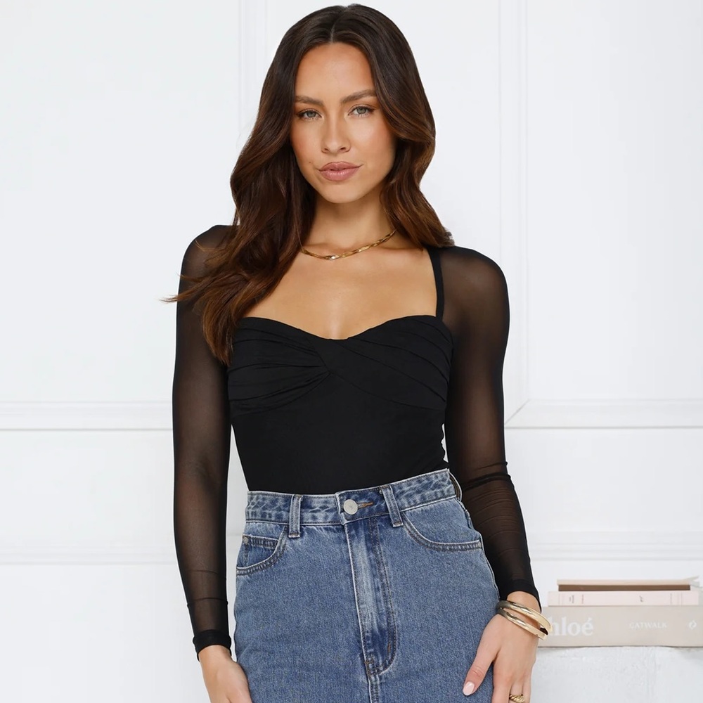 Mesh Long Sleeve Bodysuit